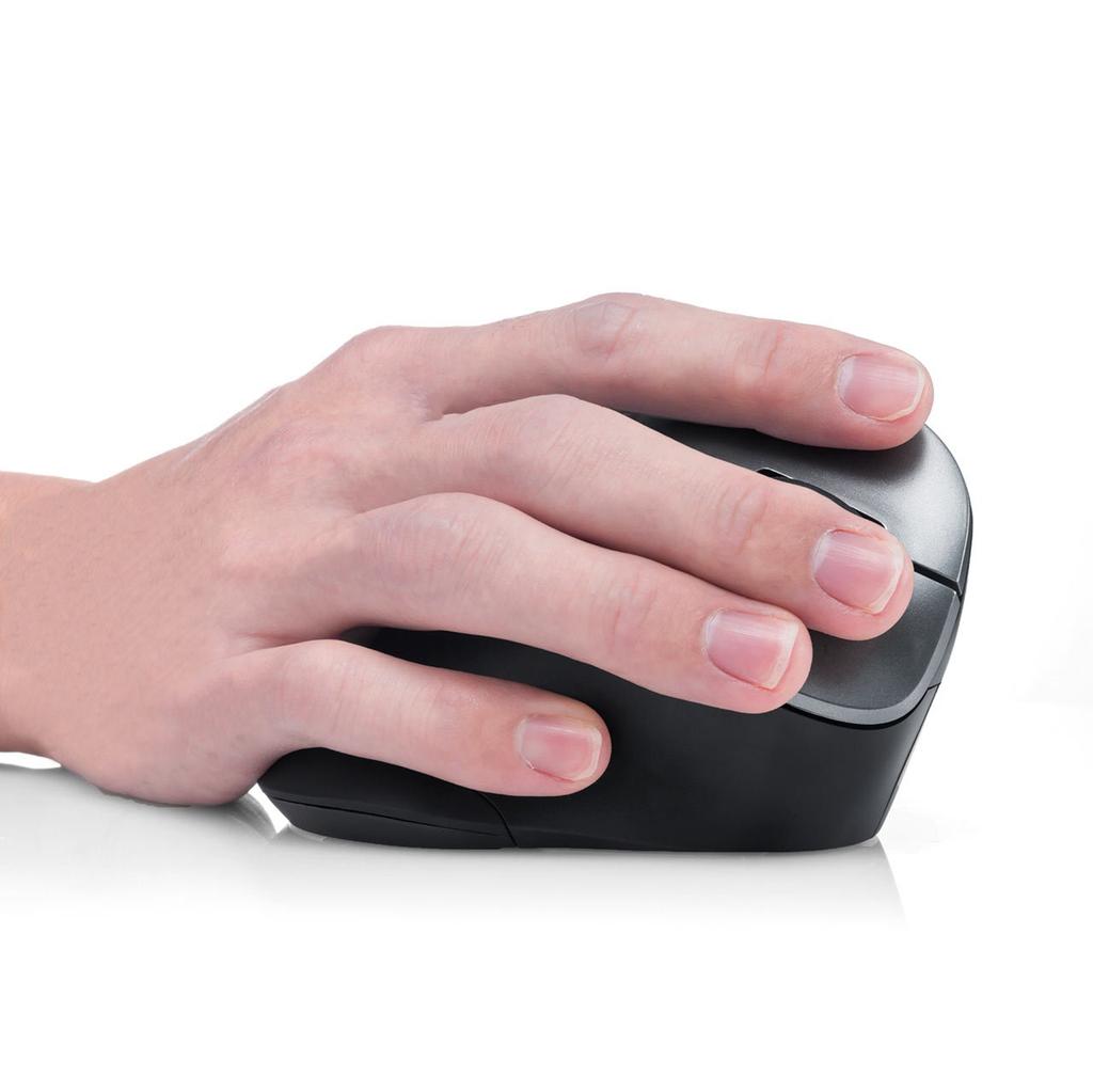 Sanwa Direct Ergonomic Wireless Mouse, Tendonitis Prevention, Blue LED, 5 Buttons, 400-MA092