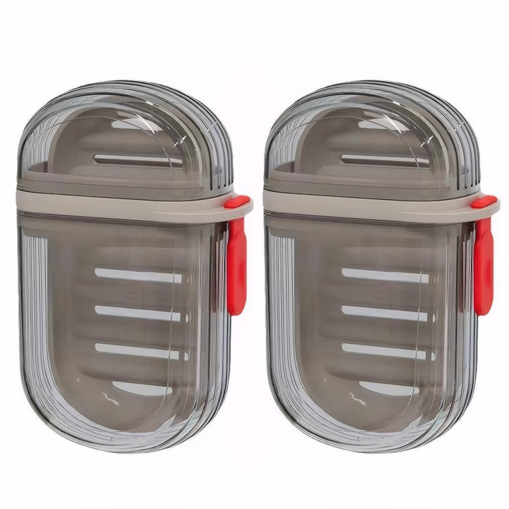 2Pcs Portable Soap Tray Leakproof Travel Soap Box IPX4 Waterproof Plastic Sealing Soap Box Bathroom Camping Traveling Supplies