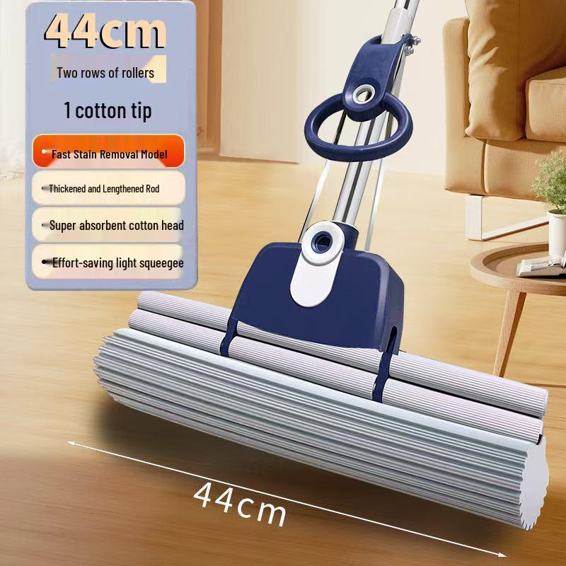 PVA Mop with Thickened Pole - Large Area Water Absorption & Hands-Free Cleaning for Households