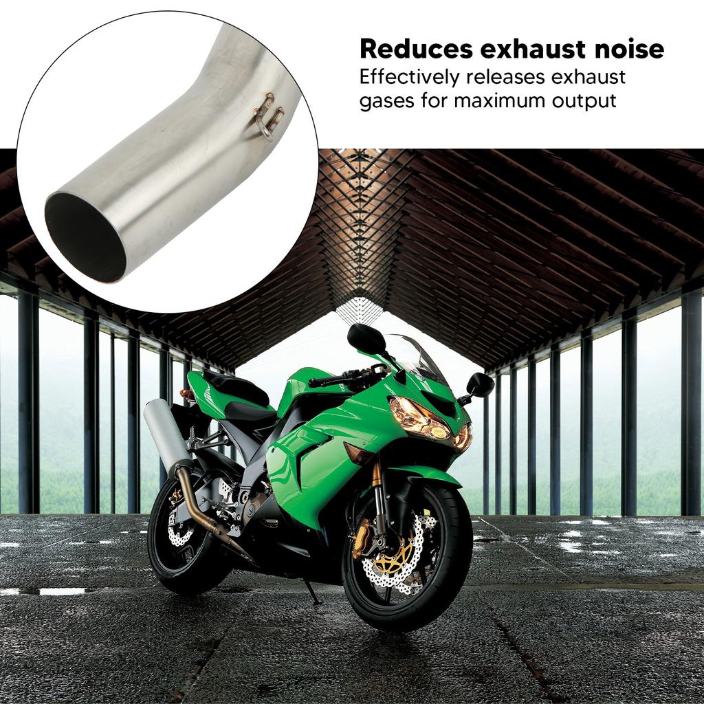 Motorcycle Exhaust Pipe Mid Middle Link Tube Connector Replacement for Ninja ZX10R 2004‑2005