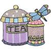 Kitchen Tea Canisters with Dragonfly Iron On Patch Applique, 2 Inches