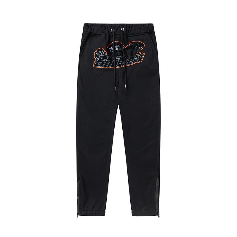 Foreign trade new rainbow color matching letter embroidery velvet loose hooded sweater casual trousers set men and women the same style