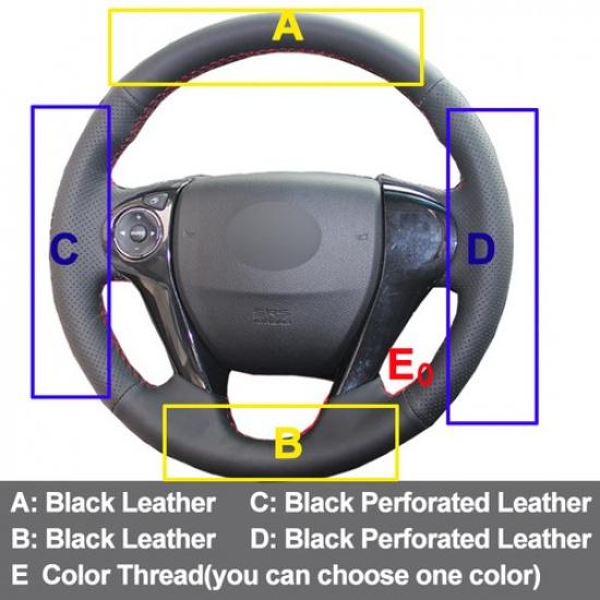 Hand Sewing Car Steering Wheel Cover Microfiber For Honda Accord 2013-2017