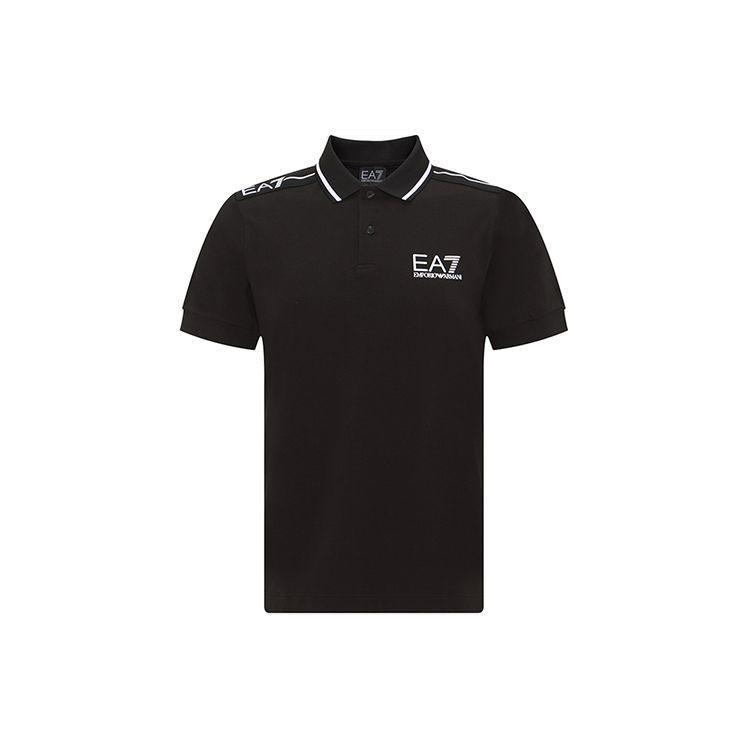Emporio Armani EA7 SS24 Logo Print Casual Korte Mouw Poloshirt Heren tops Zwart 3RPF20-PJ03Z-1200 S