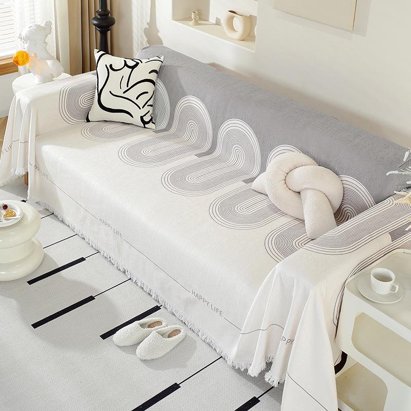 Chenille Boho Style Sofa Towel Dust-proof All-Season Universal for Living Room Camping Picnic Large Blanket Leisure Beach Towel