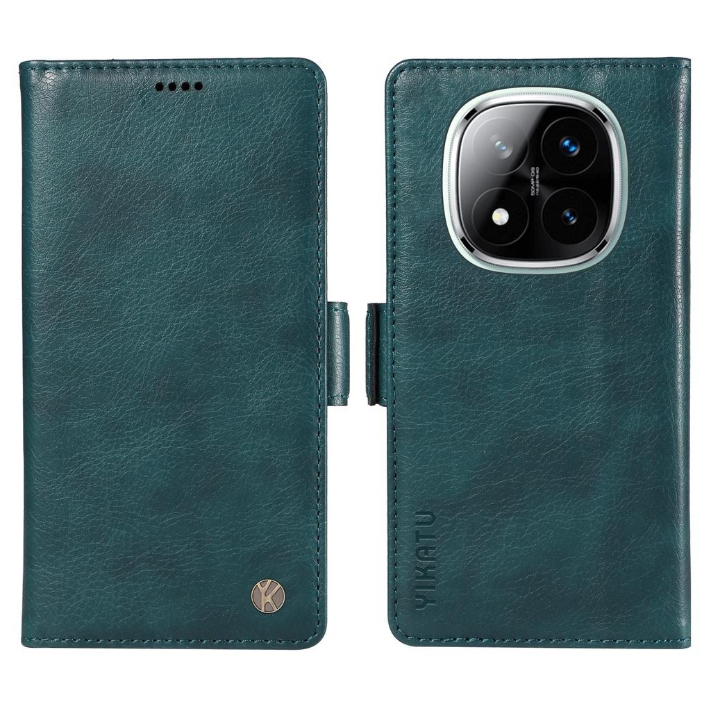 YIKATU YK-007 For Xiaomi Redmi Note 14 Pro+ 5G/Note 14 Pro 5G/Poco X7 5G Case Side Buckle PU Leather Phone Cover Litchi Texture