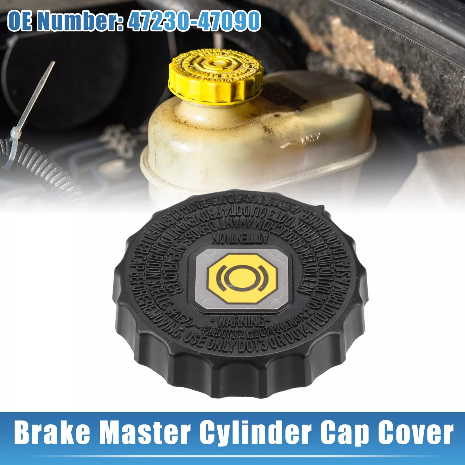 1 X Brake Master Cylinder Reservoir Filler Cap 47230-47090 4723047090 47230-33330 For Toyota For Lexus as show