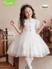 Snuffy Girls' Summer 2026 Bow Princess Dress - Short Sleeve Gauze Skirt