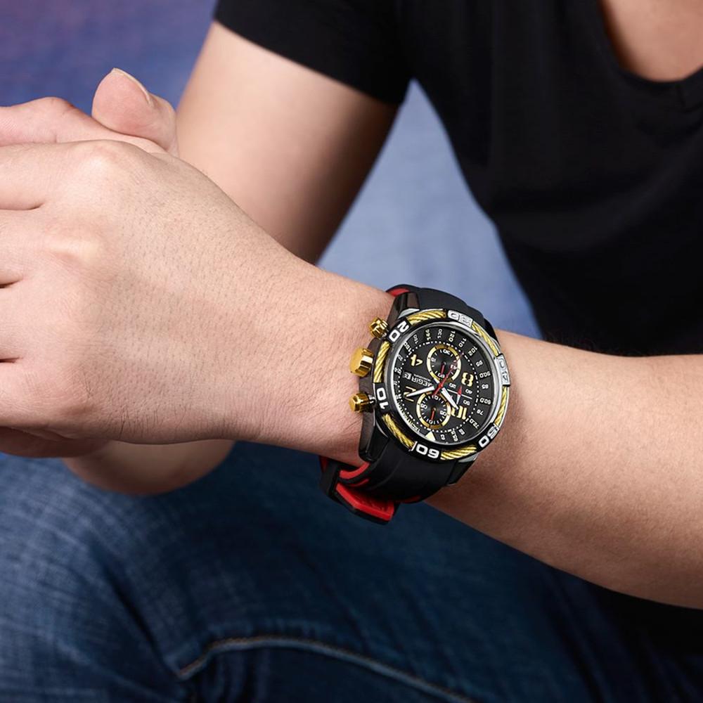 Megir Silikon Sportsklokke Herre Relogio Masculino Toppmerke Luksus Chronograph Army Military Watches Klokke Herre Quartz Armbåndsur