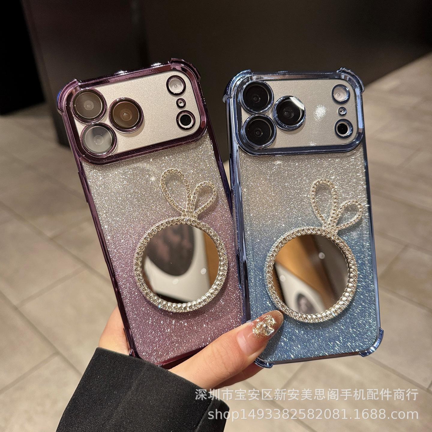 

Compatible Apple 17Pro Mirror & 16Pro Glitter Case for Women - iPhone 14/13 Protection 13PRO чёрный
