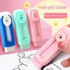 4Pieces Retractable Pencil Eraser Refillable Sliding Pencil Eraser Easy Erasing Retractable Eraser for Writing Drawing