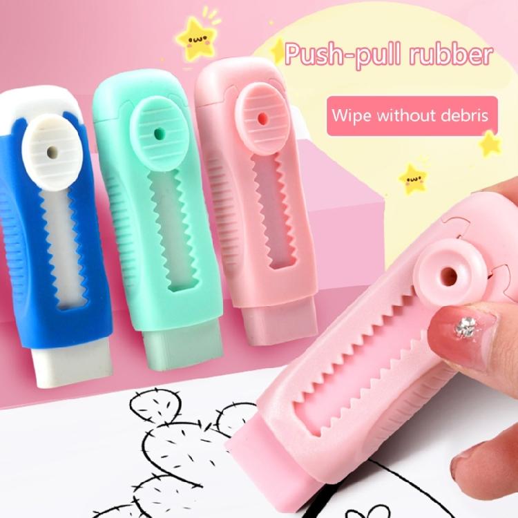 4Pieces Retractable Pencil Eraser Refillable Sliding Pencil Eraser Easy Erasing Retractable Eraser for Writing Drawing