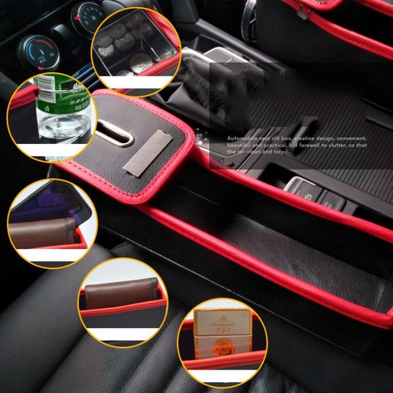 Premium Pu Leather Car Seat Storage Box Stylish Coin Collector And Cup Holder