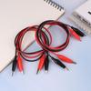 2Pcs 1M Alligator Clip Test Leads 2 Wires 4 Clips Jumper Wires Red Black Crocodile Clip For Battery Electronics Diy Circuit