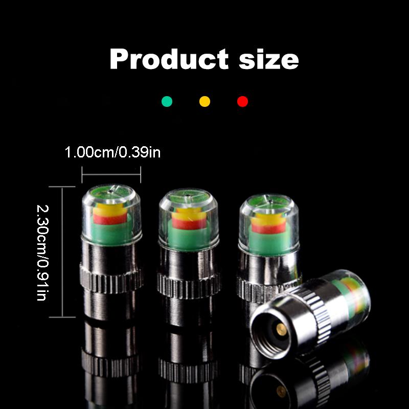 SEAMETAL 4PCS Motorcycle Car Tire Pressure Monitor Valve Cap Sensor Indicator Eye Alert Auto Tire Pressure Inspection Tool