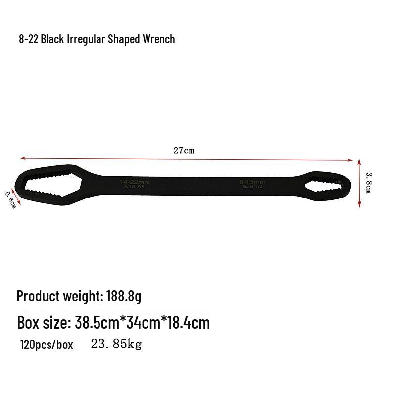 Plum Blossom Double-Ended Self-Tightening Adjustable Wrench, 8-22mm, Multi-Purpose Special Shape