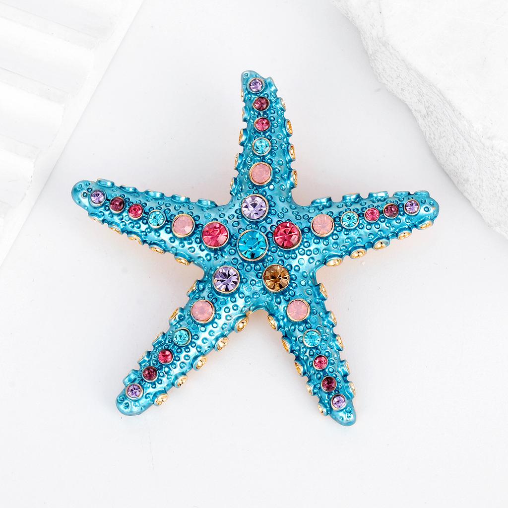 Klassische Strass-Seestern-Broschen für Damen Tier-Anstecker Lässige Party-Accessoires Geschenke Freunde
