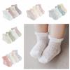 4Pairs Hollow Baby Ruffle Socks Cotton Toddle Short Socks Sweet Kids Mesh Tube Socks  Baby Girl