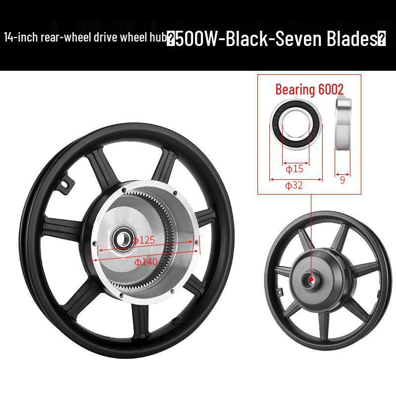 Electric Folding Bicycle Wheel Hub Motor with 12/14/16-inch Aluminum Alloy Disc Brake for Front and Rear Drive