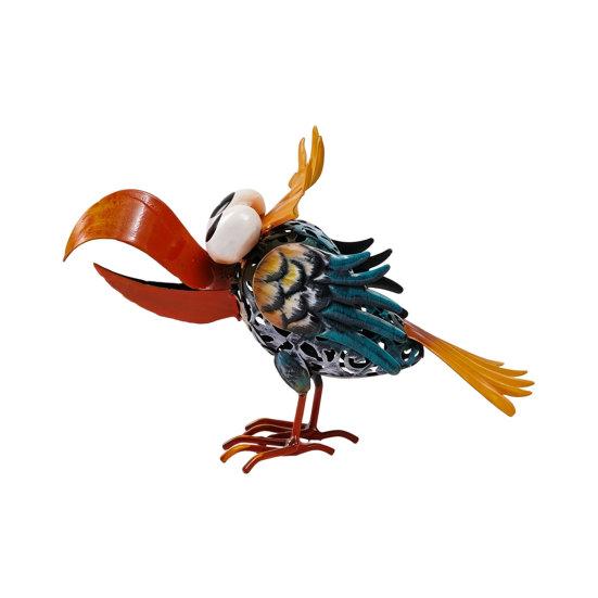 Scultura d'Uccello in Metallo, Ornamento d'Uccello Rustico in Piedi, Statua d'Uccello Divertente per Giardino Davanzale Arredamento Rustico