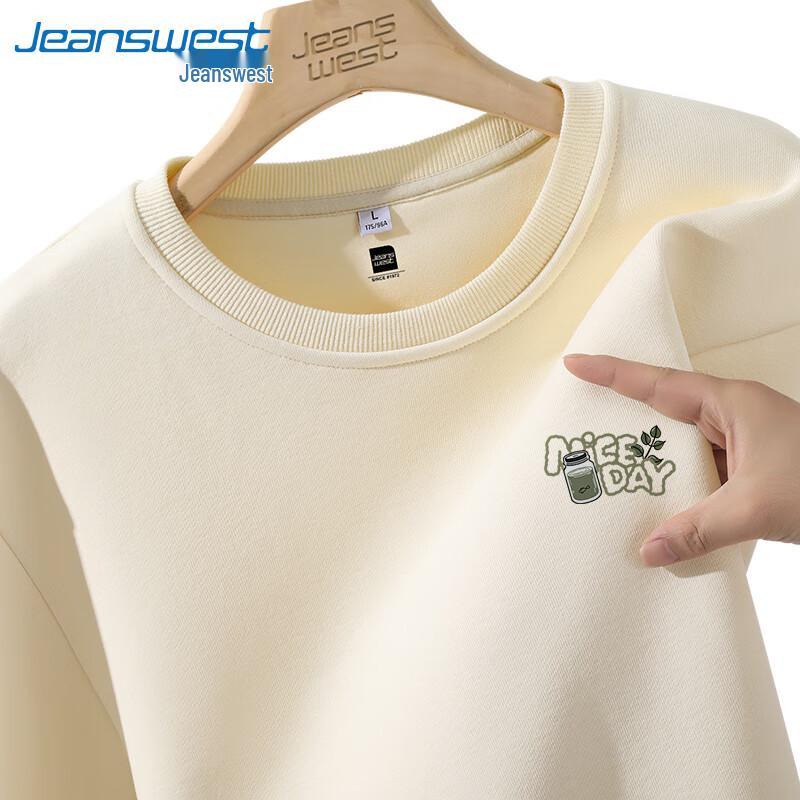 Jeanswest Men's 2025 Spring Letter Print Loose Fit Sweatshirt