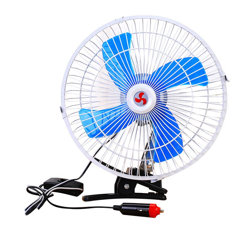 6-12 Inch Oscillating Car Fan with Clip, 12V/24V for Trucks and Cars