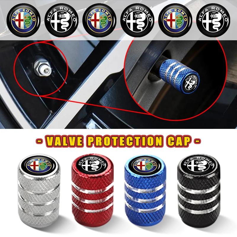 Hub Caps 4Pcs Car LOGO Tire Valve Cap Waterproof Auto Accessories For Alfa Romeo Giulietta GT 159 147 156 Mito Brera Giulia SpidEP3