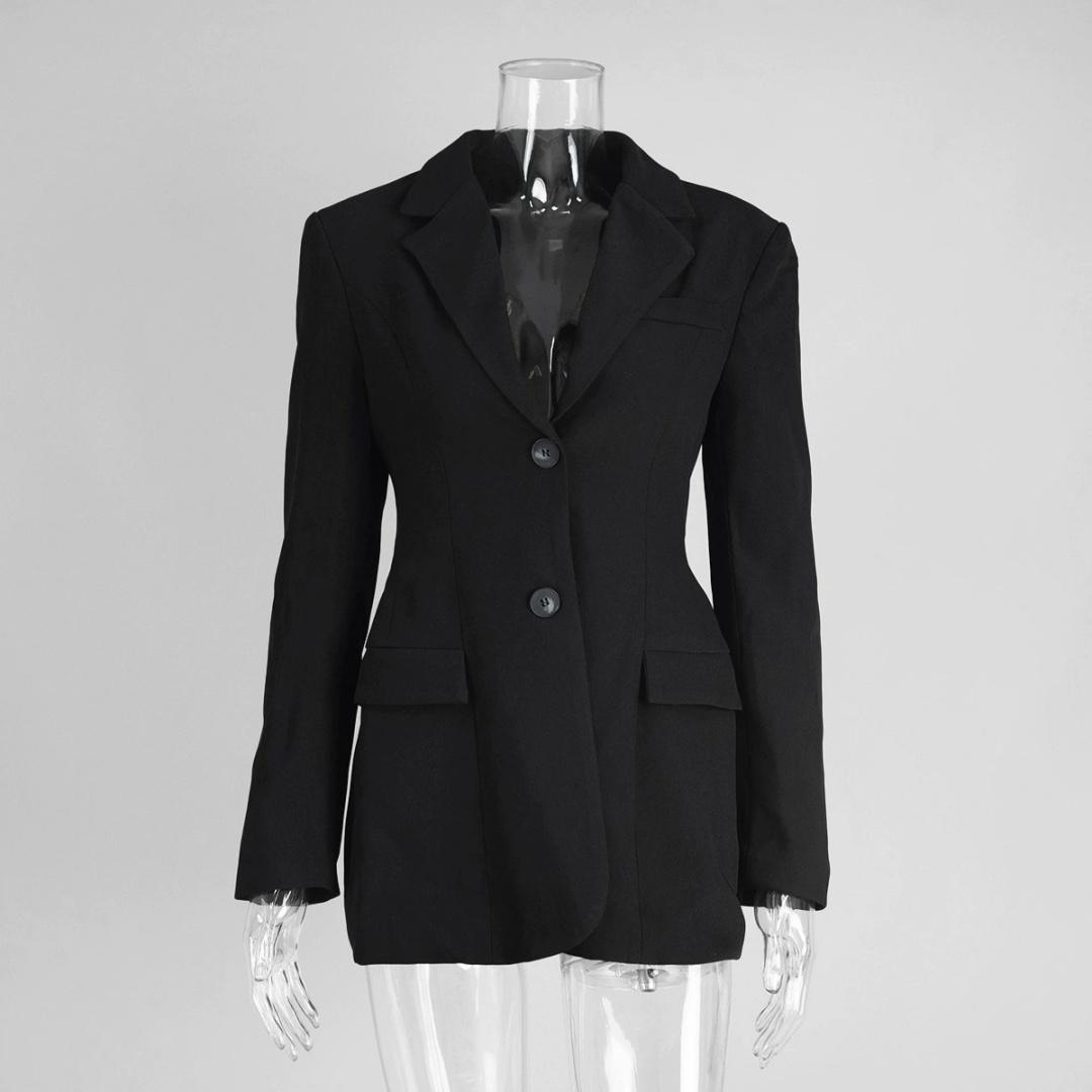 

Women s Slim Waist Chic Blazer Coats Office Ladies Fashion Suits Jacket Women Clothing XS чорний