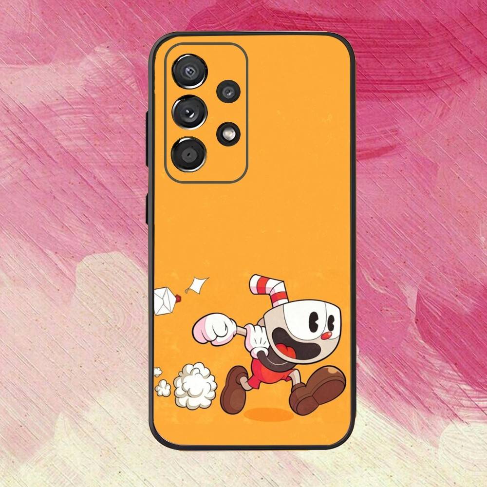 C-Cuphead12 and M-Mugman Phone Case For Samsung S25,S24,S21,S22,S23,S30,Ultra,S20,Plus,Fe,Lite,Note,10,9,5G Black Cover