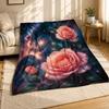 Cosmic Roses Coral Fleece Blanket