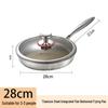 Non-Stick Stainless Steel Flat-Bottomed Titanium Frying Pan for Steak and Eggs, Induction Cooktop Compatible