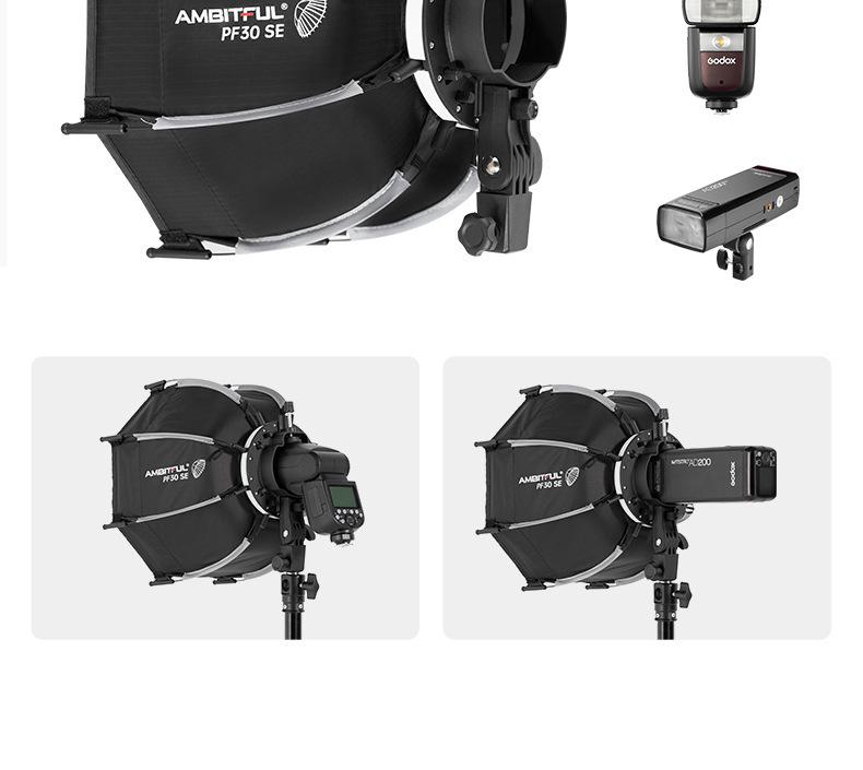 Ambitful Zhijie Quick-Install Octagonal Mini Softbox for Godox TT520II V1 Flash