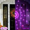 Halloween Spider Web Lights Spider Net LED String Lights with 8 Lamp Mode for Haunted House Halloween Home Window Wall Decor