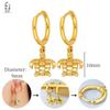 925 Sterling Silver Needle Vintage Heart/Shell Pendant Earrings Round/Square Plate Hoop Earrings for Women Party Fashion Jewelry