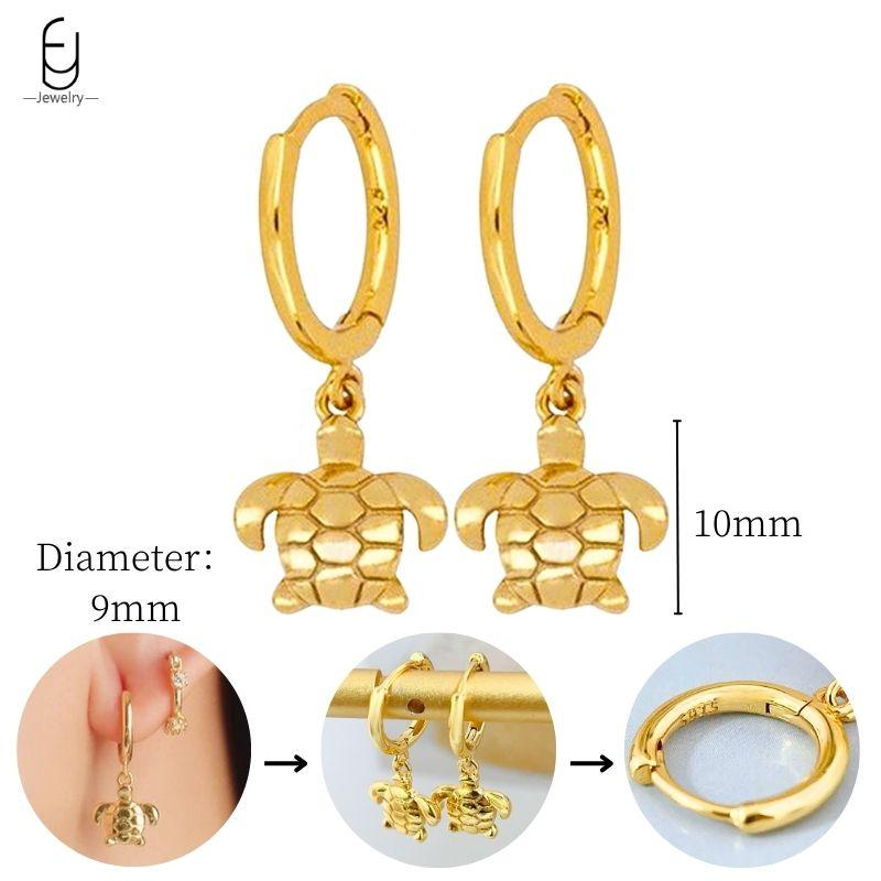 925 Sterling Silver Needle Vintage Heart/Shell Pendant Earrings Round/Square Plate Hoop Earrings for Women Party Fashion Jewelry