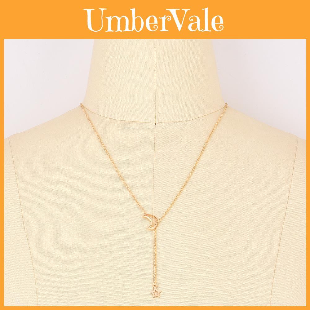 Fashionable And Simple Moon And Star Necklace For Women Wholesale Jewelry Accessories