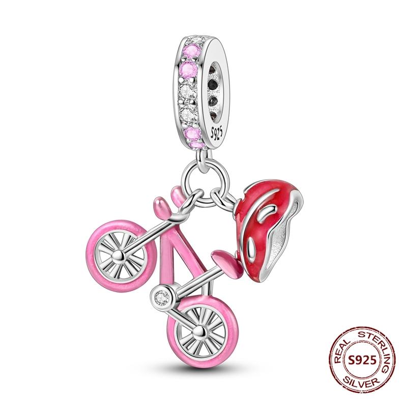 copper Travel Suitcase Motorcycle Car Bicycle Charm Bead Charms Pendents Compatible With Authentic Bracelets Fine Do It Yourself Birthday Jewellery Gi