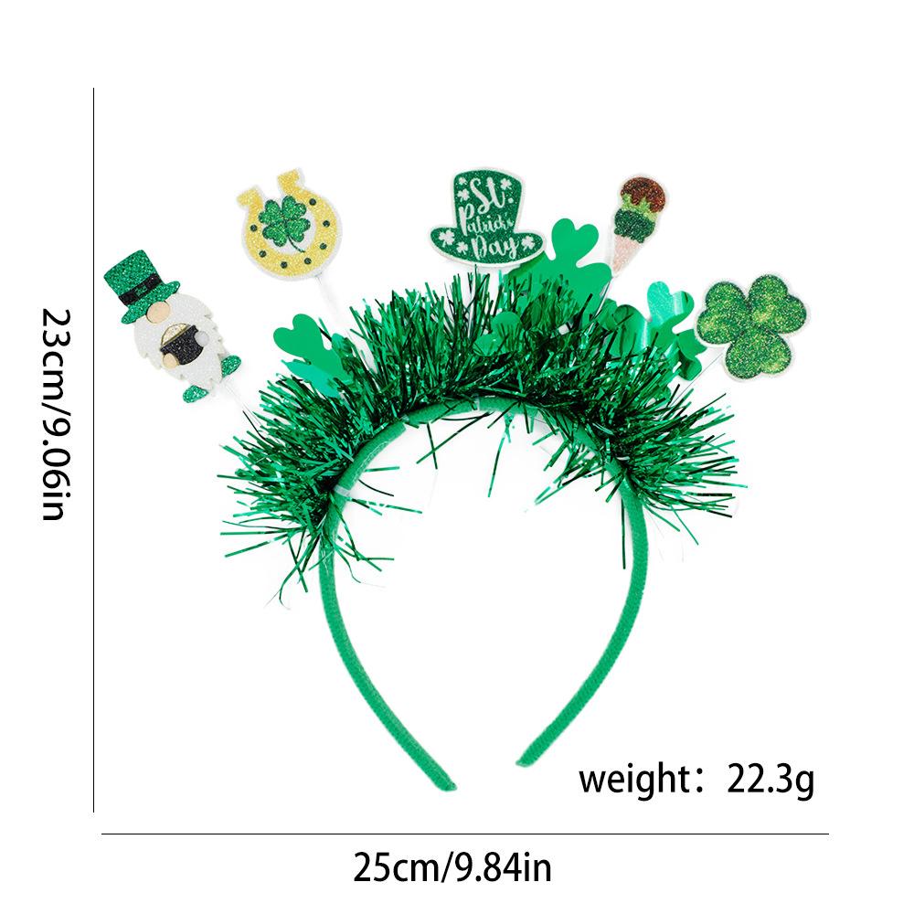 Cross-Border for St Patrick's Day Shamrock Irish Guardian Carnival Party Unisex Handmade Decorative Headband