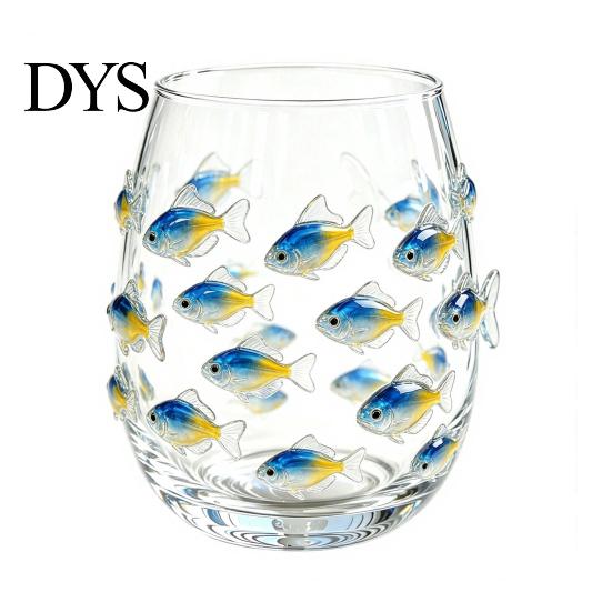 Unique Sea Creature Drinkware Octopus Stemless Wine Glass, 3D Marine Animal Printed Bar Life Enthusiast Gift Borosilicate Glassware, for Cocktails And