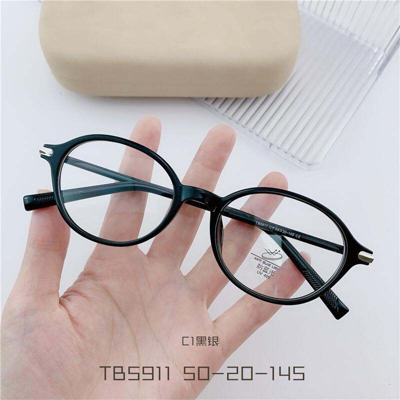 Retro Anti Blue Ray Leopard Myopia Glasses Women Oval Small Frames Decorative Computer Eyeglasses Prescription -2