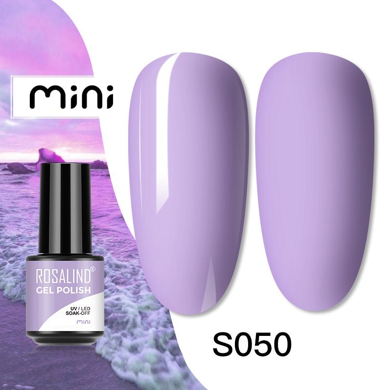 ROSALIND Mini Pure Color Gel 80 Colors Nail Polish Soak Off UV LED Gel Polish Varnish Lacquer Semi Permanent Base Top Coat For Nail Art Design