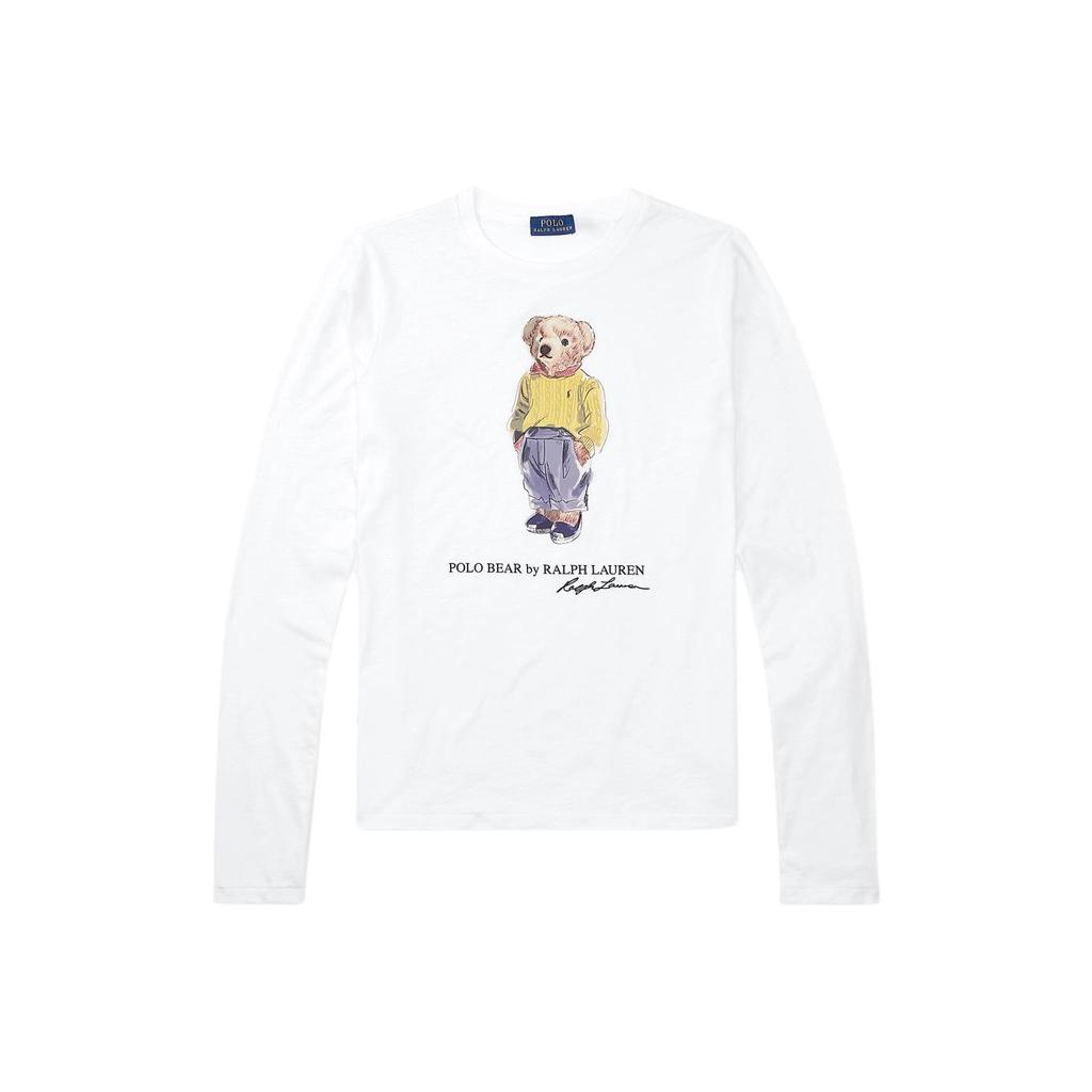 Polo Ralph Lauren Bear Graphic Print Long Sleeve T-Shirt Women Tops WMPOKNIN6810187-E86