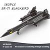 183-delig VS. Luchtmacht SR-71 Blackbird verkenningsvliegtuig model, legering gevechtsvliegtuig assemblage creatieve puzzel bouwsteen