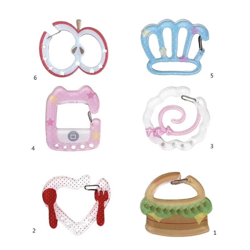 Carabiner Clip for Keys and Small Items Acrylic Pendant for Backpack Handbook Decoration Ita Bag Buckle Accessory
