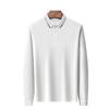 Men'S Long Sleeve Lapel Polo Shirt Casual Solid Color Bottom T-Shirt Business Top