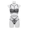 2022 New Lace Sexy Bra Thong Set Lingerie Erotic Underwear Cross Strap Hollow Out Garter Belt Nighty Lingerie Set