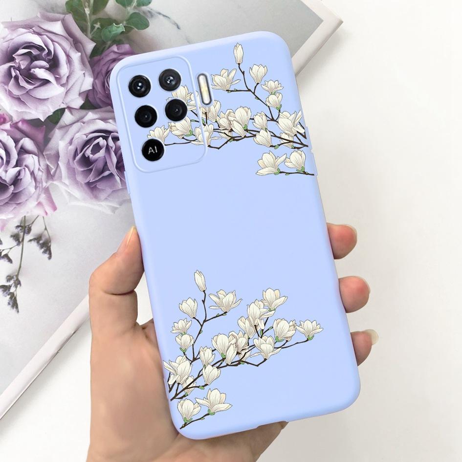 For OPPO Reno 5 Lite Case CPH2205 Popular Flower Soft Silicone Back Cover For OPPO A94 5G CPH2211 A 94 Reno 5Z Reno5 Lite Bumper