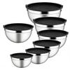 Mixing Bowls with Lids and Non Slip Stainless Steel Mixing Bowls Set for Baking Nesting Storage Bowls