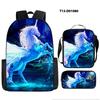 Unicorn Backpack for Kids School Bag Set 3-Piece with Pencil Case Shoulder Bag, Cartoon Anime Backpack for Boys Girls Students