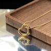 Stainless Steel Hollow Love Heart Pendant Snake Chain Necklace For Women Gold Color Clavicle Chain Non-fading Jewelry Gifts New